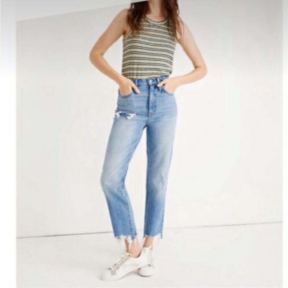 * Madewell classic Straight Jeans Distressed Step Hem Size 25 preppy classic